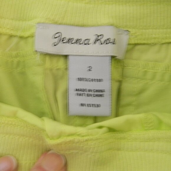 Jenna Rose Neon Green Pull-on Capris Sz 2 NWT - Picture 4 of 5